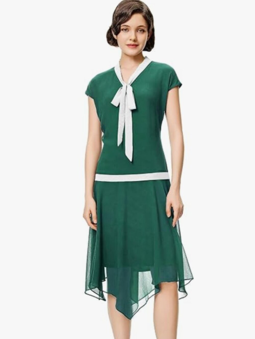 NWT BABEYOND Gatsby Dress 1920s Style Chiffon Flapper Dress Womens Size 8